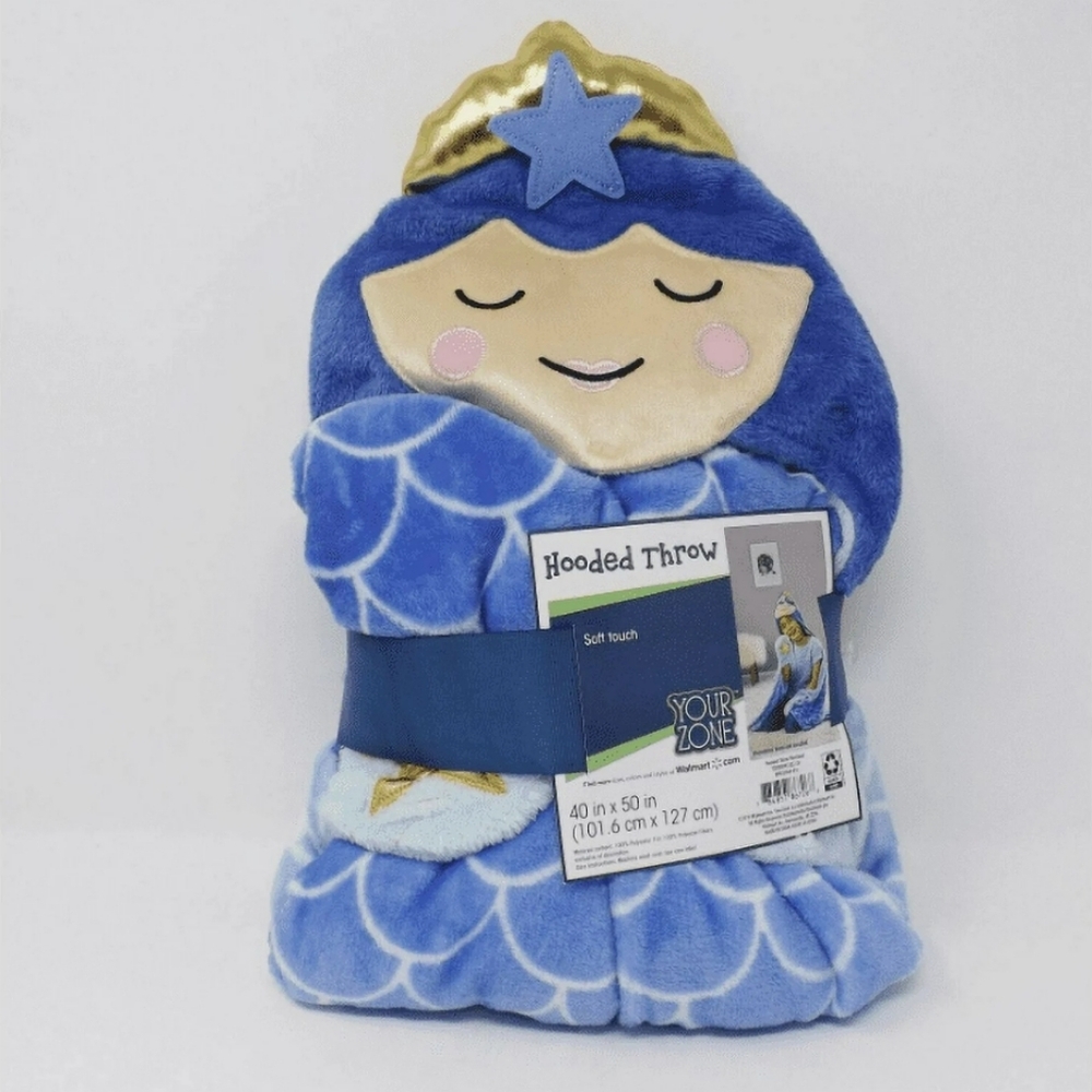 Your Zone Mermaid Hooded Throw Blanket